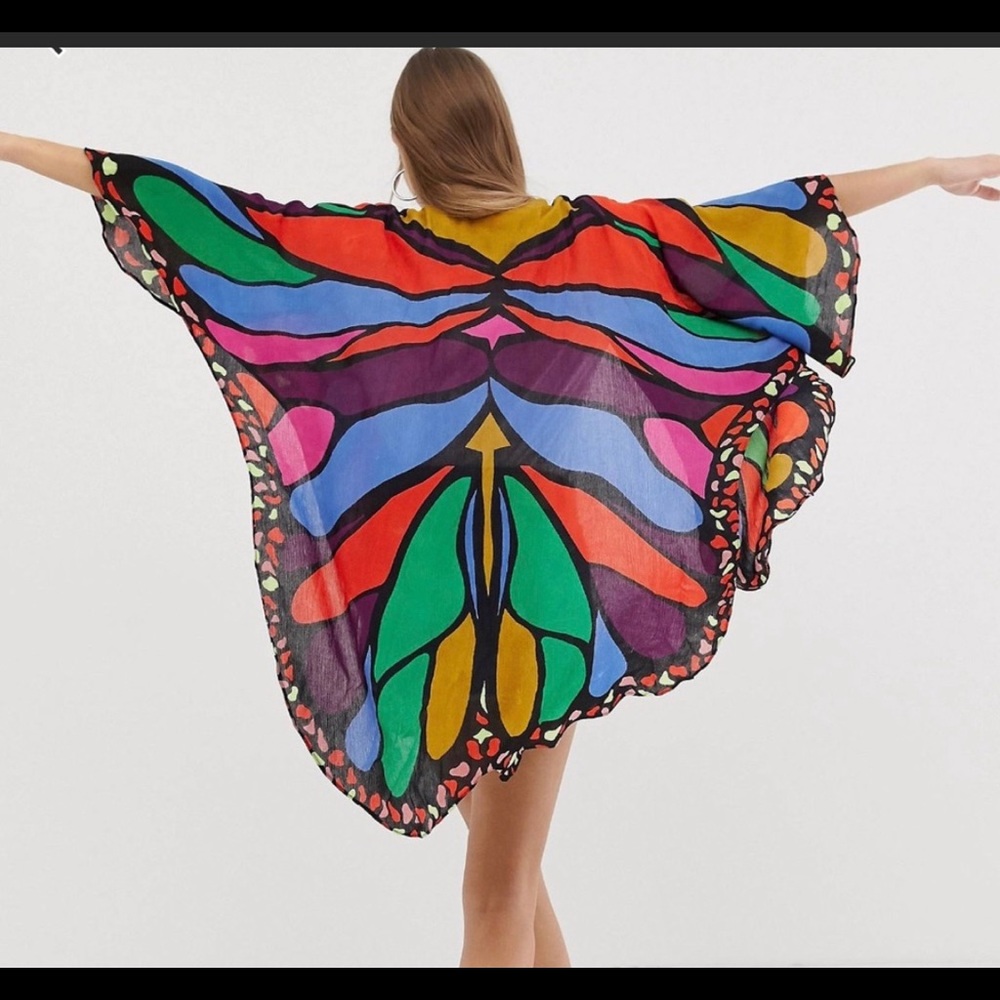 Colorful Butterfly Tunic Swim Coverup by ASOS